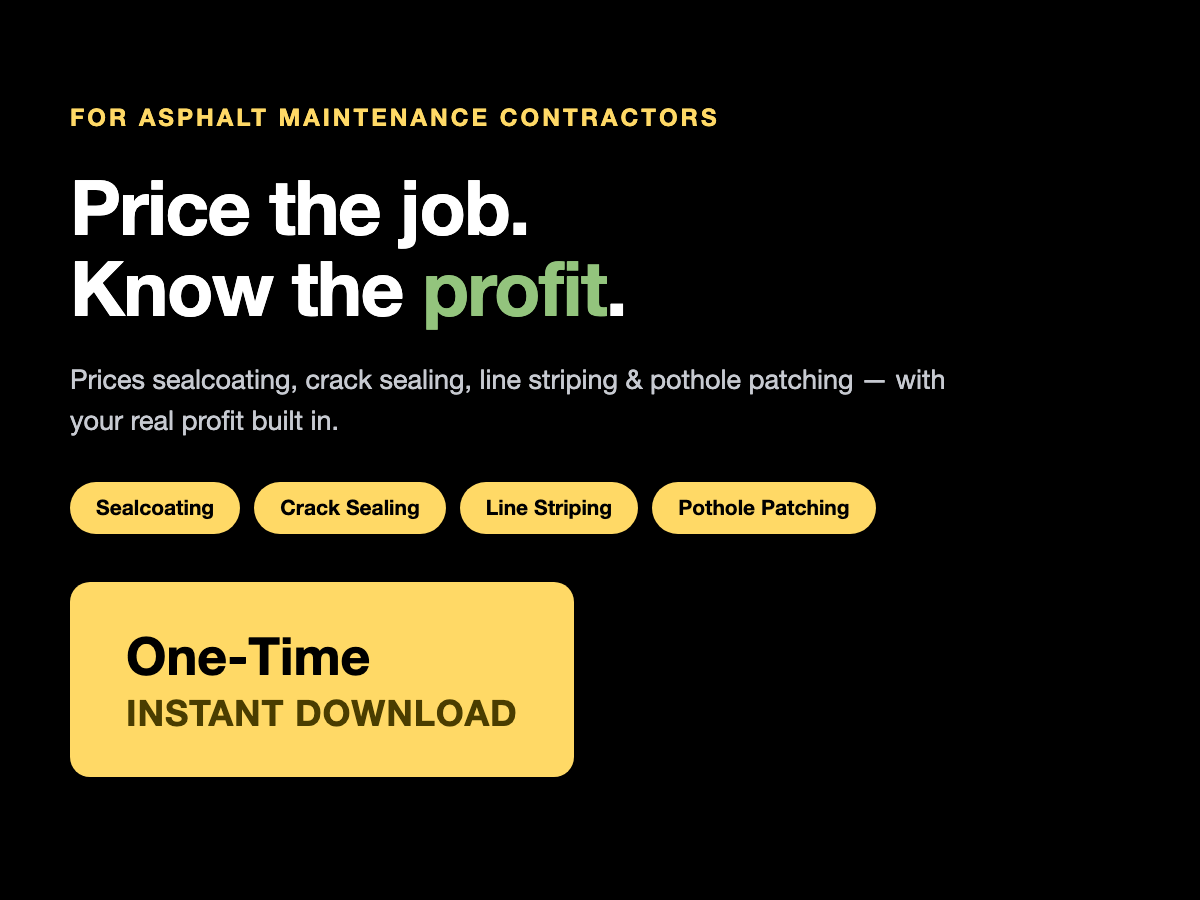 Asphalt Maintenance Job Pricing Calculator preview